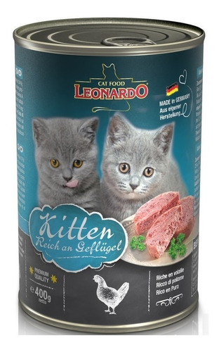 Imagen 1 de 1 de Alimento Leonardo Quality Selection Kitten para gato de temprana edad sabor mix en lata de 400g