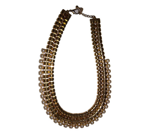 Colar Perola Maxi Dourado Elos Bijouteria Semi Novo