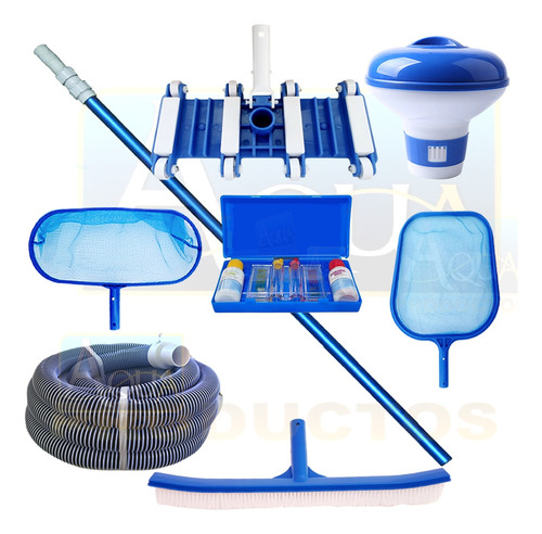 Kit Mantenimiento Para Alberca 8 Pza Manguera 7 +dispensador