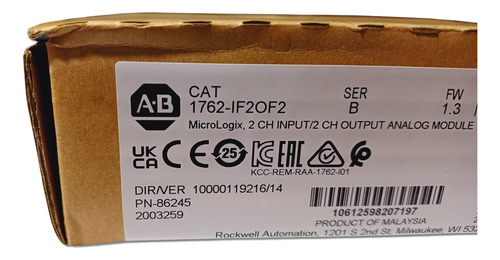 Allen Bradley Módulo Analógico 1762-if2of2 Plc Micrologix