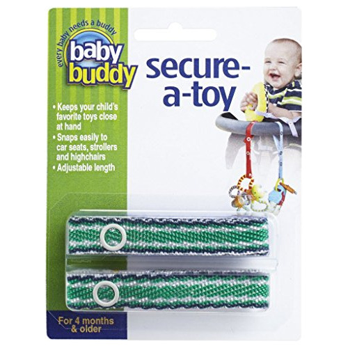 Baby Buddy 2 Piezas Secure-a-toy, Azul Marino / Verde Stich