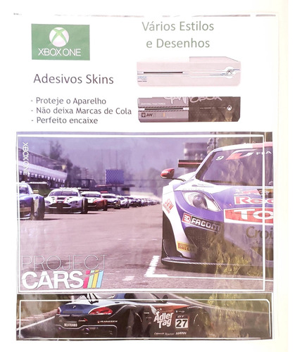 Adesivo Skin Para Xbox One Fat Project Cars Microsoft Carro