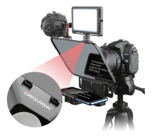 Teleprompter Portátil 11' Desview T3 - Celular Tablet Câmera