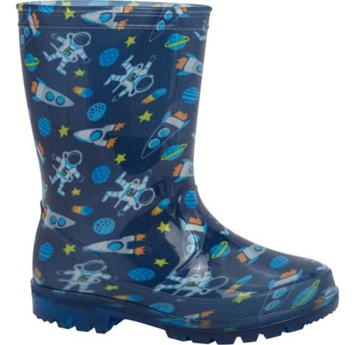 Bota De Lluvia Con Luces Schatz Kids 221 Azul Niños