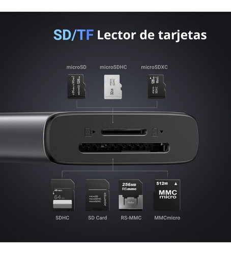 Hub Usb-c 7 En 1 Cm498 Ugreen 2 Usb-a, 2 Usb-c, 1 Hdmi 4k/60