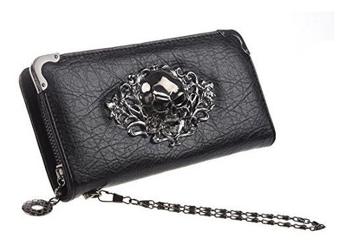 Hoyofo Cartera De Calavera Para Mujer Con Monedero Largo