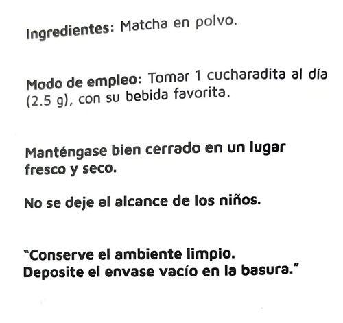 Infusion Matcha En Polvo Vidanat Con 50 Gramos Matcha