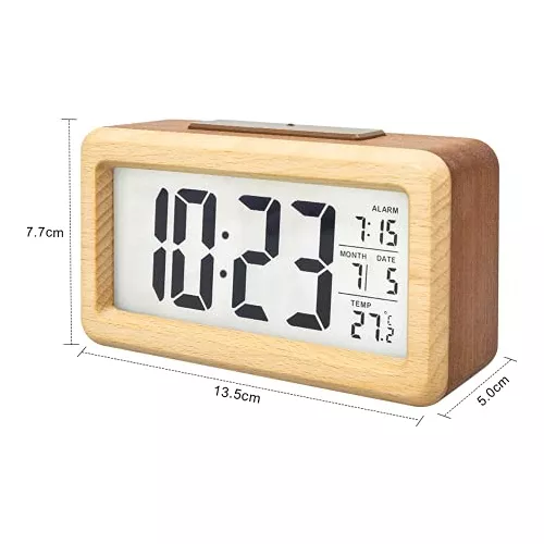 Everwood Reloj Despertador Con Pilas, Reloj Digital Lcd De M