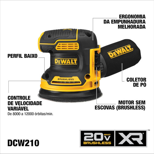 Dewalt 20v Max Orbital Sander, Tool Only (dcw210b)