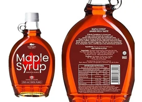 Xarope Bordo Maple 100% 250ml + Mistura Massa Panqueca 500gr