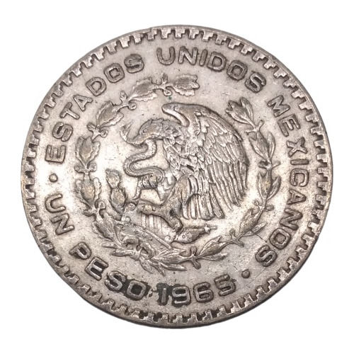 Moneda 1 Peso Morelos Tepalcate Plata Ley 100 Año 1965