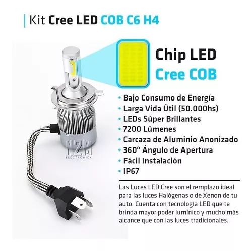 Kit Cree Led H7 6ta Generacion Cooler 7600 Lm