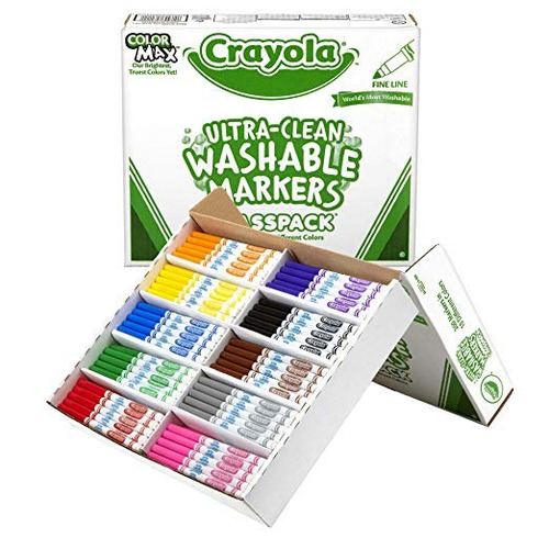 Crayola Bin588211 Ultra-limpio Marcadores Lavables Classpack