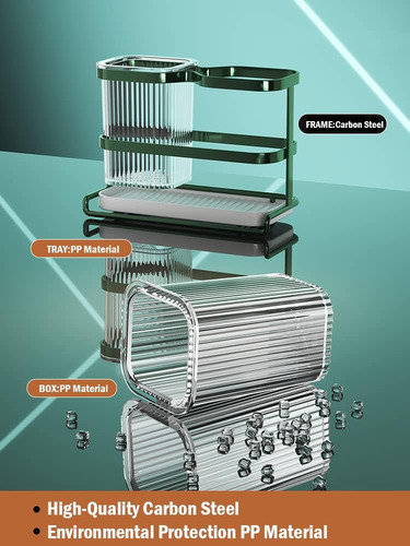 Soporte De 2 Compartimentos Para Utensilios De Cocina Con Ba