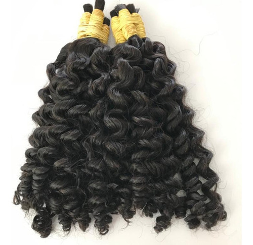 Cabelo Humano Cachos Largos A Vapor De 40a45cm Com 200 Grs. Cor Castanho