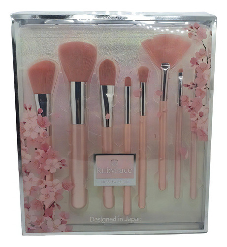 Kit de brochas de maquillaje profesional de lujo - Ruby Face Pink