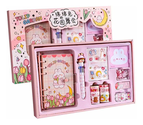 Kit Presente Papelaria Fofa Kawaii Fichário Agenda Scrapbook