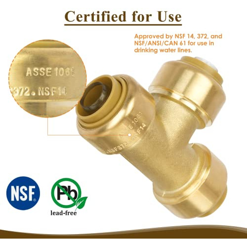 Conector En Forma De T 1/2puLG Push Pex/cobre/cpvc/latón (pa