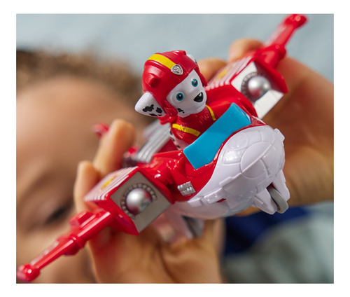 Paw Patrol: Air Rescue, Figura De Acción De Marshall Y Avión Hero Hydro Plane Con Lanzador De Proyectiles Y 2 Proyectiles, Juguetes Para Niños Y Niñas A Partir De 3 Años