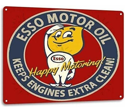 Esso Motor Oil Garage Motor Olinera Auto Retro Decoraci...