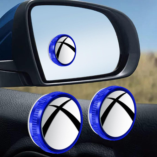 2 Espejo Angular Para Coche, Espejo Retrovisor Convexo Azul