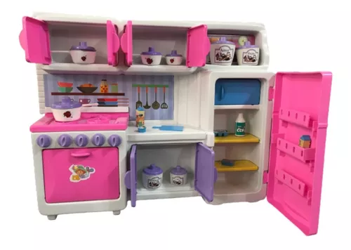 Comprinhas da Barbie Tour Pela Nova Cozinha Review Geladeira e Fogão 