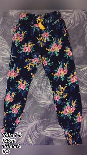 Pantalon De Flores Talla 7-8 Para Niñas Nuevo