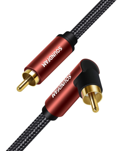 Soundfam Cable Rca De 90 Grados, Cable De Subwoofer, 1 Metro