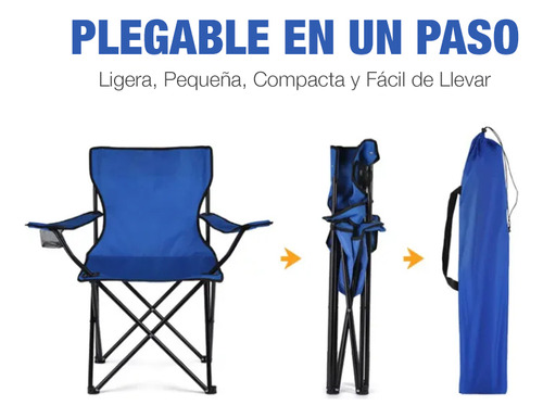 CJR 3 Sillas Plegables De Playa Campamento Y Exteriores Azul