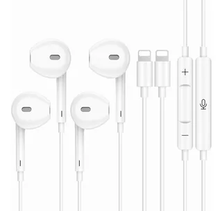 2 Piezas Audífonos Con Cable Para iPhone Bluetooth-blanco