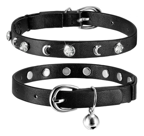 Collares De Cuero Para Gatos, Campana, Collar De Seguridad .