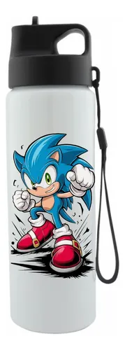 Termo Pitillo Sonic Sega Azul Botilito Metalico