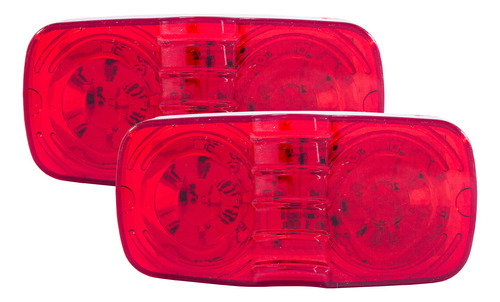 2 Plafones Laterales Con 16 Leds Luz Roja 12-24 V Tunelight