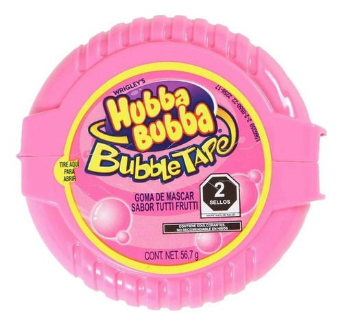 5 Pzas Goma De Mascar Wrigleys Hubba Bubba Sabor Tutti Frutt