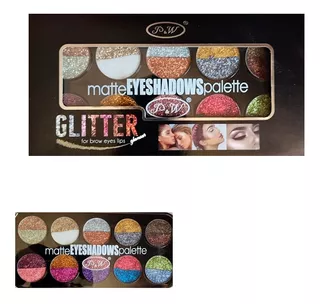 Glitter P&w De 10 Tonos / Paleta Para Ojos P&w