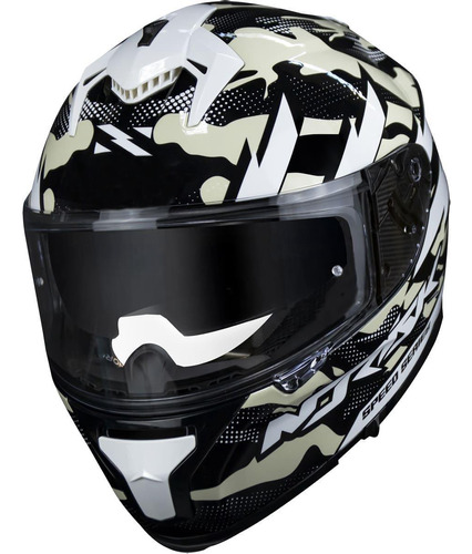 Capacete Norisk Strada Commando Branco E Preto Tamanho:60