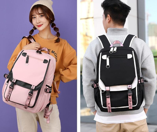 A Mochila Escolar Blackpink For Estudiantes Con Interfaz Usb