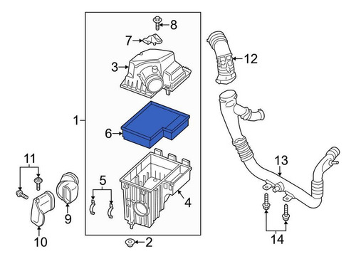 Filtro Aire Motor Para Ford Transit-350 3.7l V6 2019
