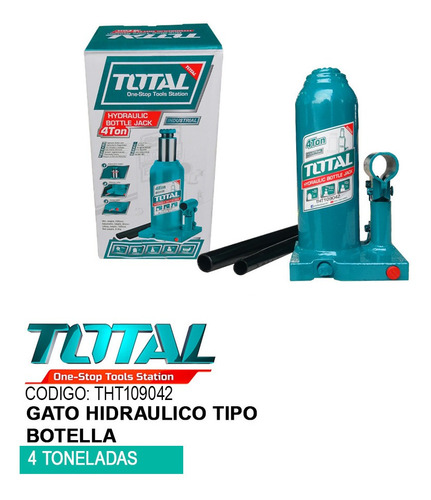 Gato Hidraulico. Tipo Botella. 4 Toneladas. Total.