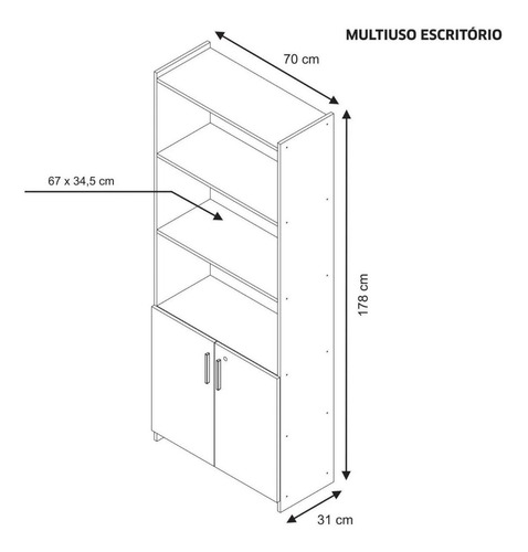 Imagen 4 de 4 de Armario Biblioteca Escritorio Oficina Multiuso Organizador