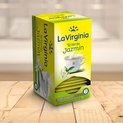 La Virginia Te Verde Sabor Jazmin 20 Saquitos Con Sobre 2 Gr
