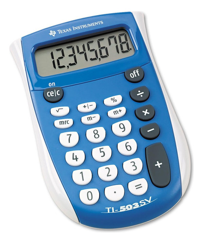 Calculadora De Bolsillo Azul Texas Ti503sv De 8 Dígitos