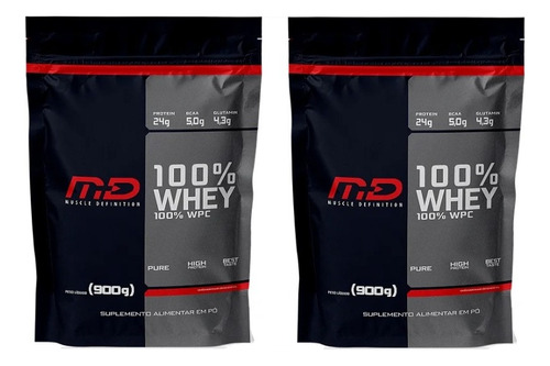 Atacado 2 Whey Md 900g - Muscle Definition - Proteina - Coco