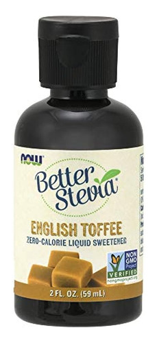 Now Betterstevia Liquid, English Toffee, 2 Onzas
