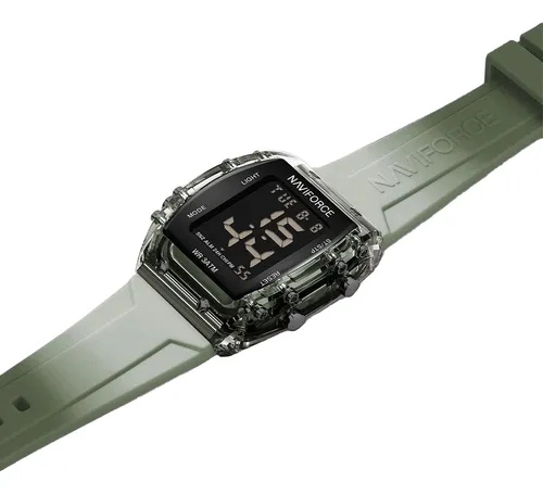 Reloj Naviforce Cuadrado Negro Silicona Hebilla