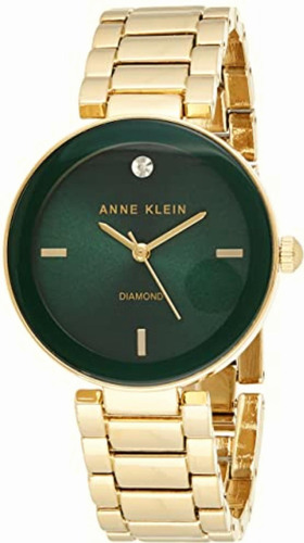 Anne Klein Women's Ak/1362gngb Diamond-accented Gold-tone