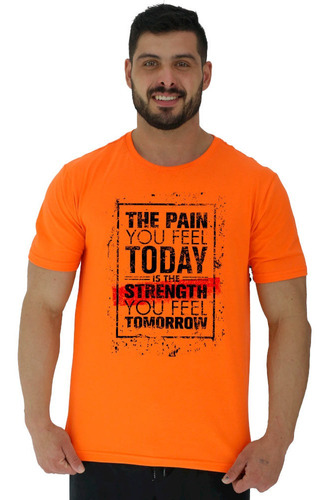 Camiseta Masculina Manga T-shirt Laranja The Pain You Feel