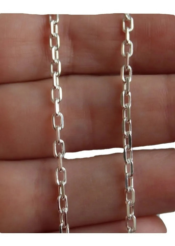 Corrente Masculina Cordão Cadeado 2,5 Mm Prata 925 70 Cm
