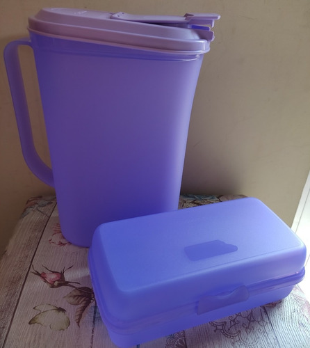 Conjunto 16 Peças Lilás Tupperware Tigela Copo Jarra Pratos Lilás