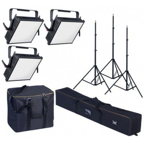 Kit Con 3 Panel Led 60w Prixma Flex V1, 3 Tripodes Y Bolso